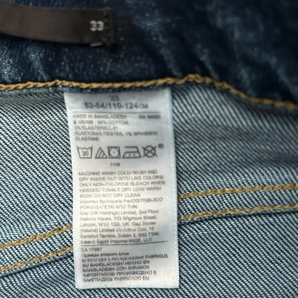 Banana Republic Men’s High Rise Straight Blue Jeans, Size 33
